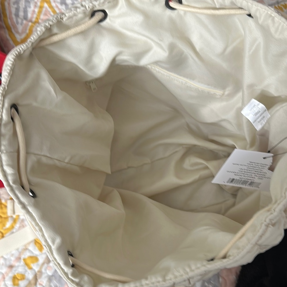 Cream Quilted Backpack - Picture 3 of 4